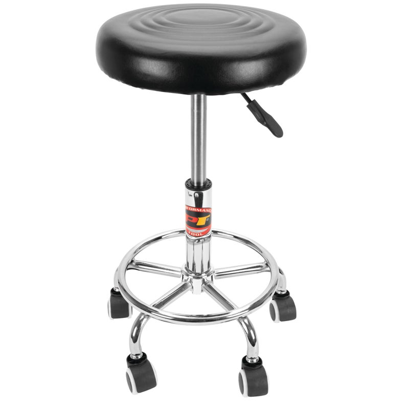Performance Tool W85027 Adjustable (19 - 24 Inch) Pneumatic Rolling Bar Stool, 250 Lbs Capacity - Image 1